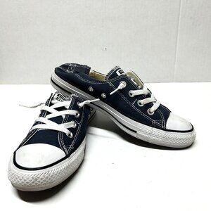 Converse All Star low tennis shoes in denim blue and white